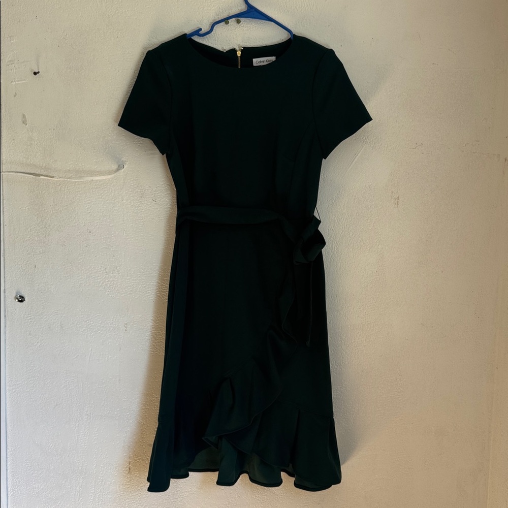 Calvin Klein Dark Green Midi Dress size 6 Pre-owned